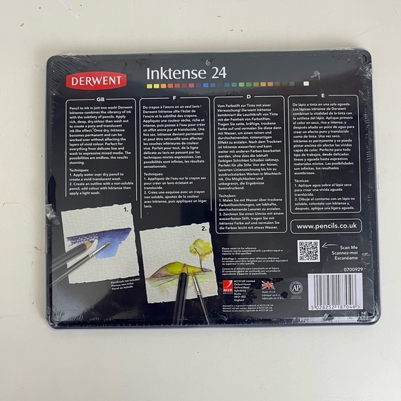 Derwent Inktense 24 Ink Pencils New In Box - Picture 5 of 7